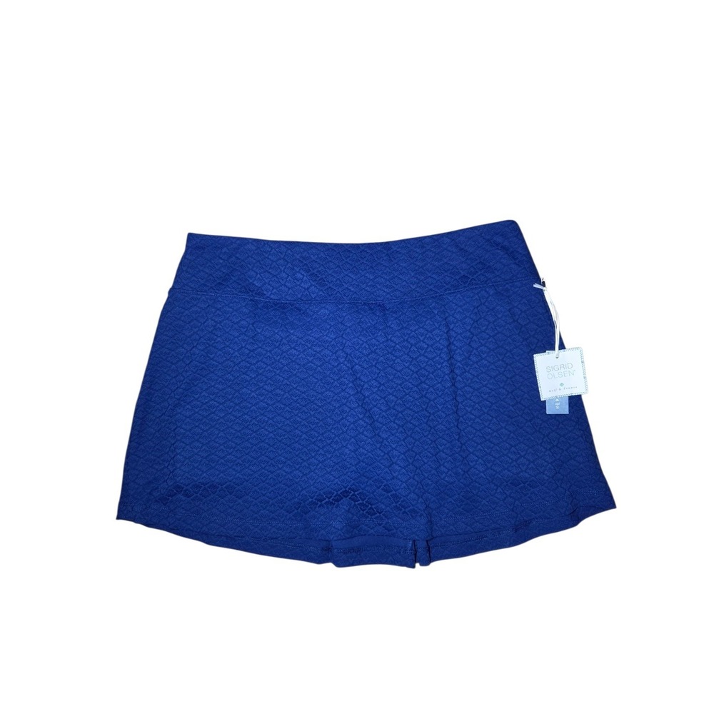 Sigrid Olsen Golf Tennis Blue Textured Mini Skirt Skorts‎ L NWT